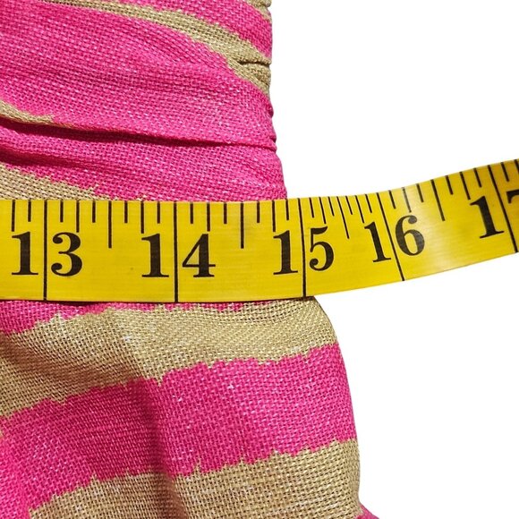 Nanette Lepore Women’s Silk Linen Pink/Gold Metallic M Dress Glamcore Partycore - Picture 10 of 14